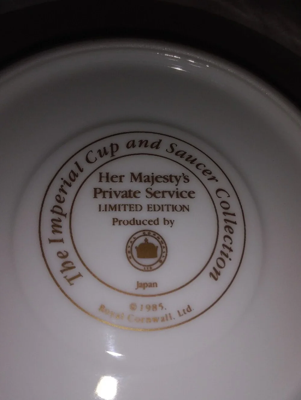 Vintage Imperial Cup and Saucer Collection Her Majesty's Private Service Saucer